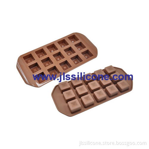 15 Cavities Silicone Chocolate Molds In Square Shape